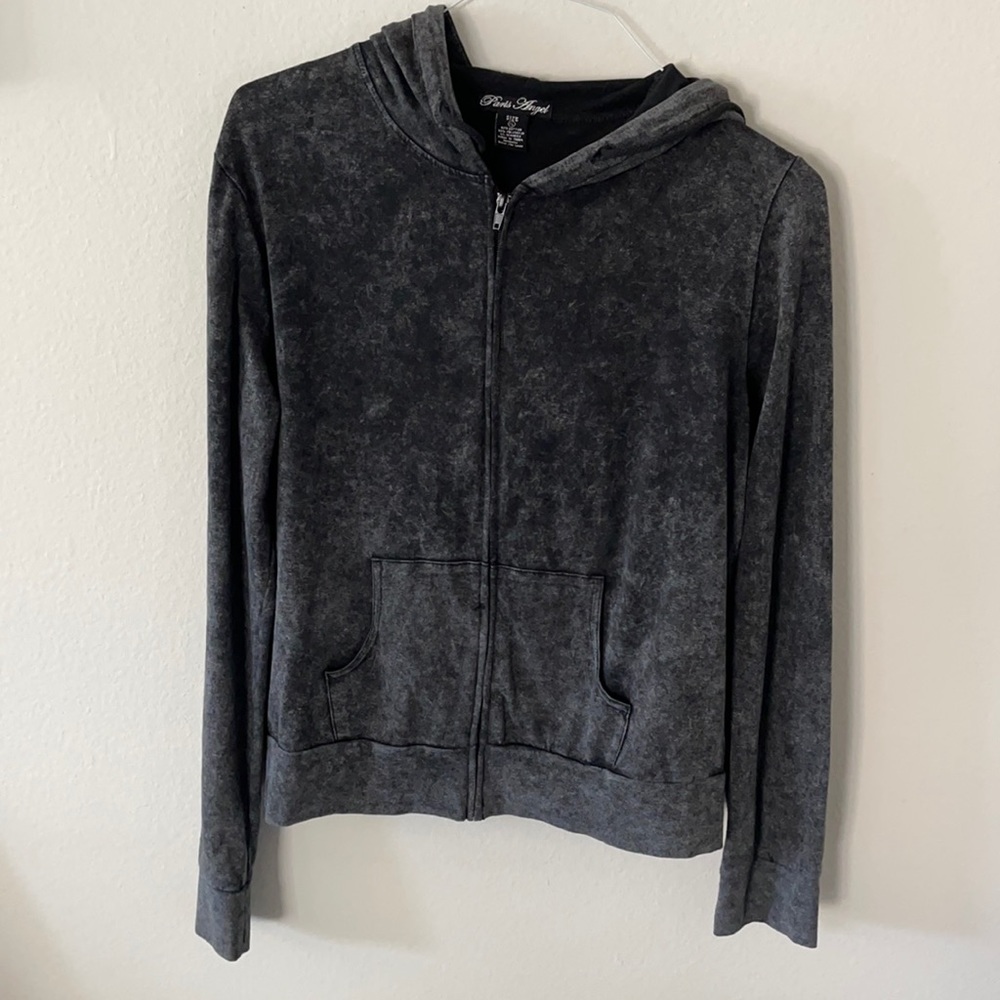 Lightweight zipped rhinestone hoodie